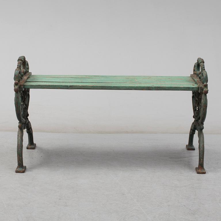 GARDEN BENCH, cast iron, ca 1900.