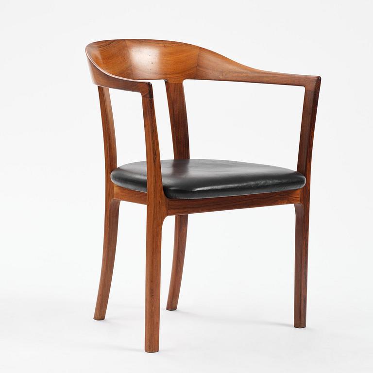 Ole Wanscher, a rosewood armchair, cabinetmaker A.J. Iversen, Denmark, 1950s-60s.