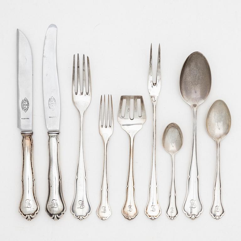 A Swedish silver cutlery, model 'Hansa', including with mark of H Andersson Juvelerare, Gothenburg 1936 (39 pieces).