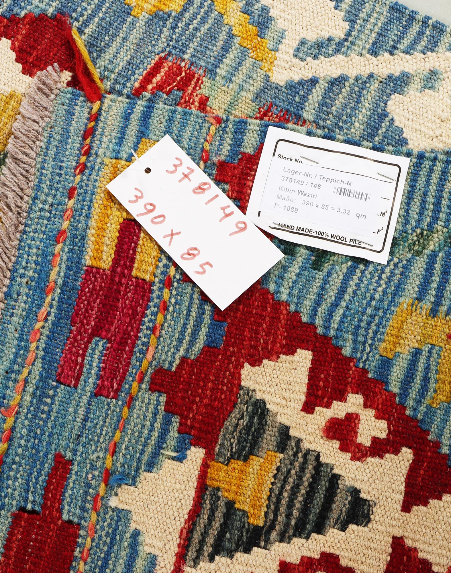 Gallerimatta, Kelim, ca. 390 x 85 cm.