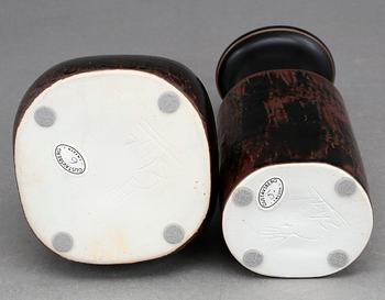 VASER 2 st, Stig Lindberg, Gustavsberg studio, 1976, stengods.