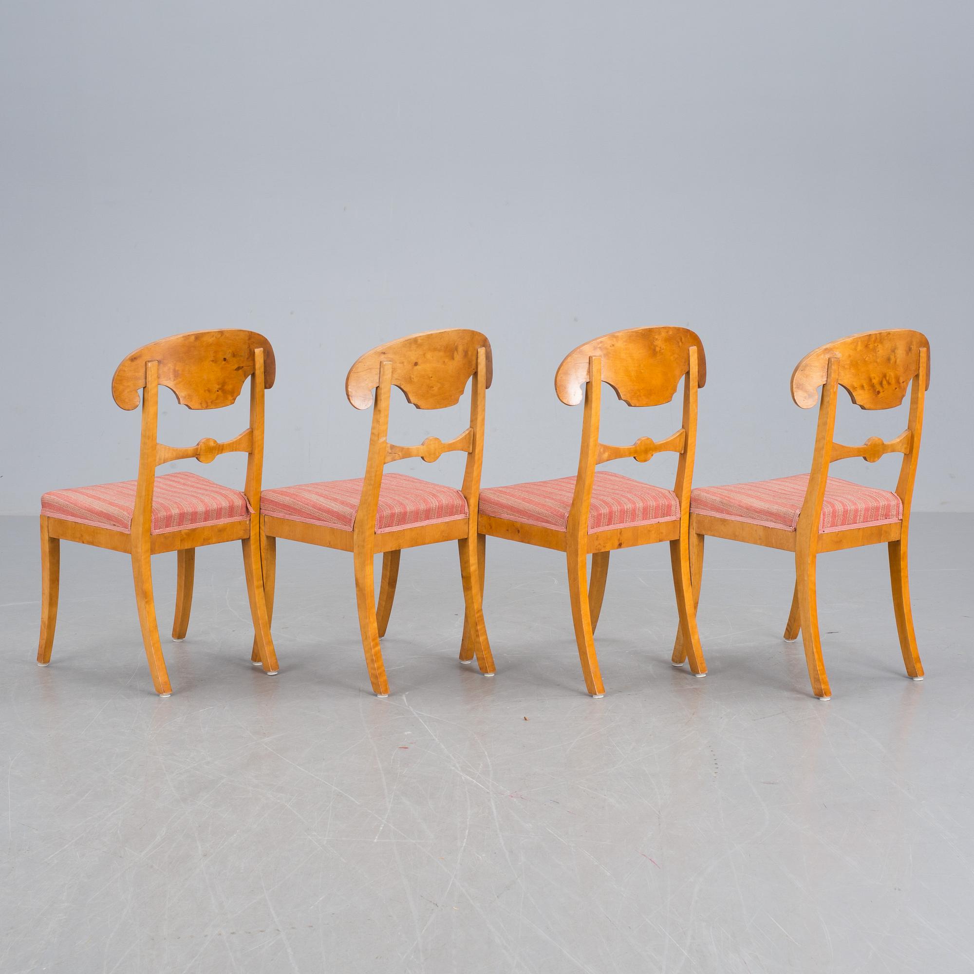 BORD och STOLAR, 4 st, Karl Johanstil, 1900-talets första hälft.