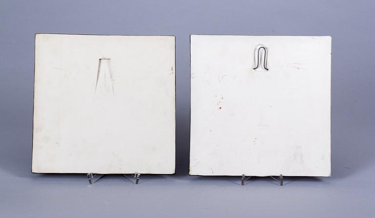 VÄGGPLATTOR, 2 st, Lisa Larson, Gustavsberg.