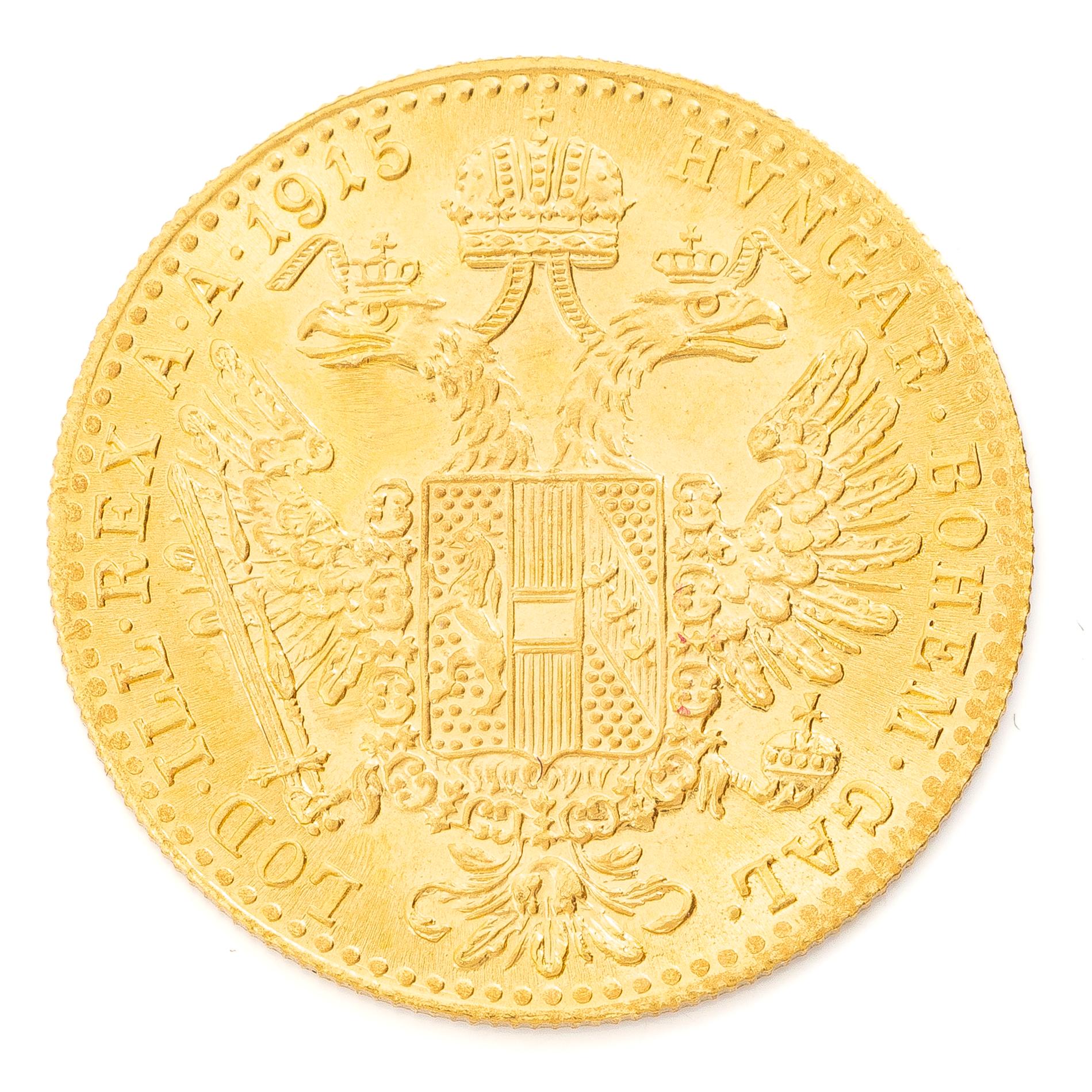Guldmynt, Österrike-Ungern, Franz Joseph,  1 Ducat, 1915.