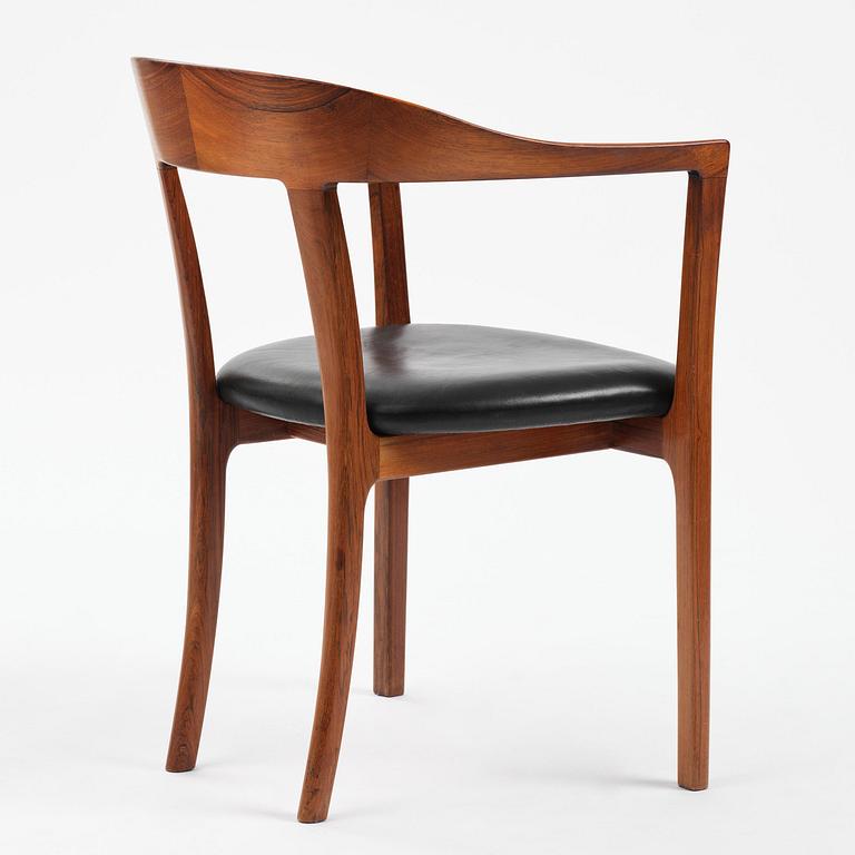 Ole Wanscher, a rosewood armchair, cabinetmaker A.J. Iversen, Denmark, 1950s-60s.
