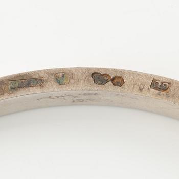 Lars Arby, five arm rings, sterling silver, Gothenburg 1963, 1966 and 1967.
