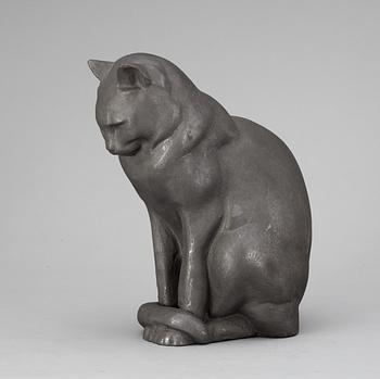 An Anders Jönsson cast iron sculpture of a cat, Svenskt Tenn.