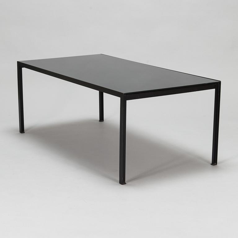 A black glass coffee table, second half of the 20th century.