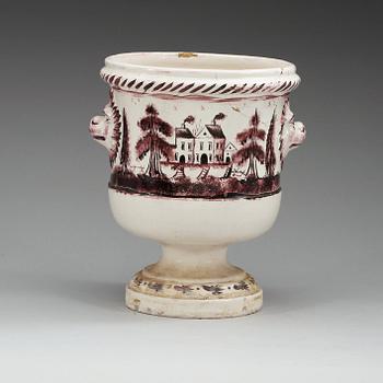 A Swedish Rörstrand faience champagne cooler, 18th Century.