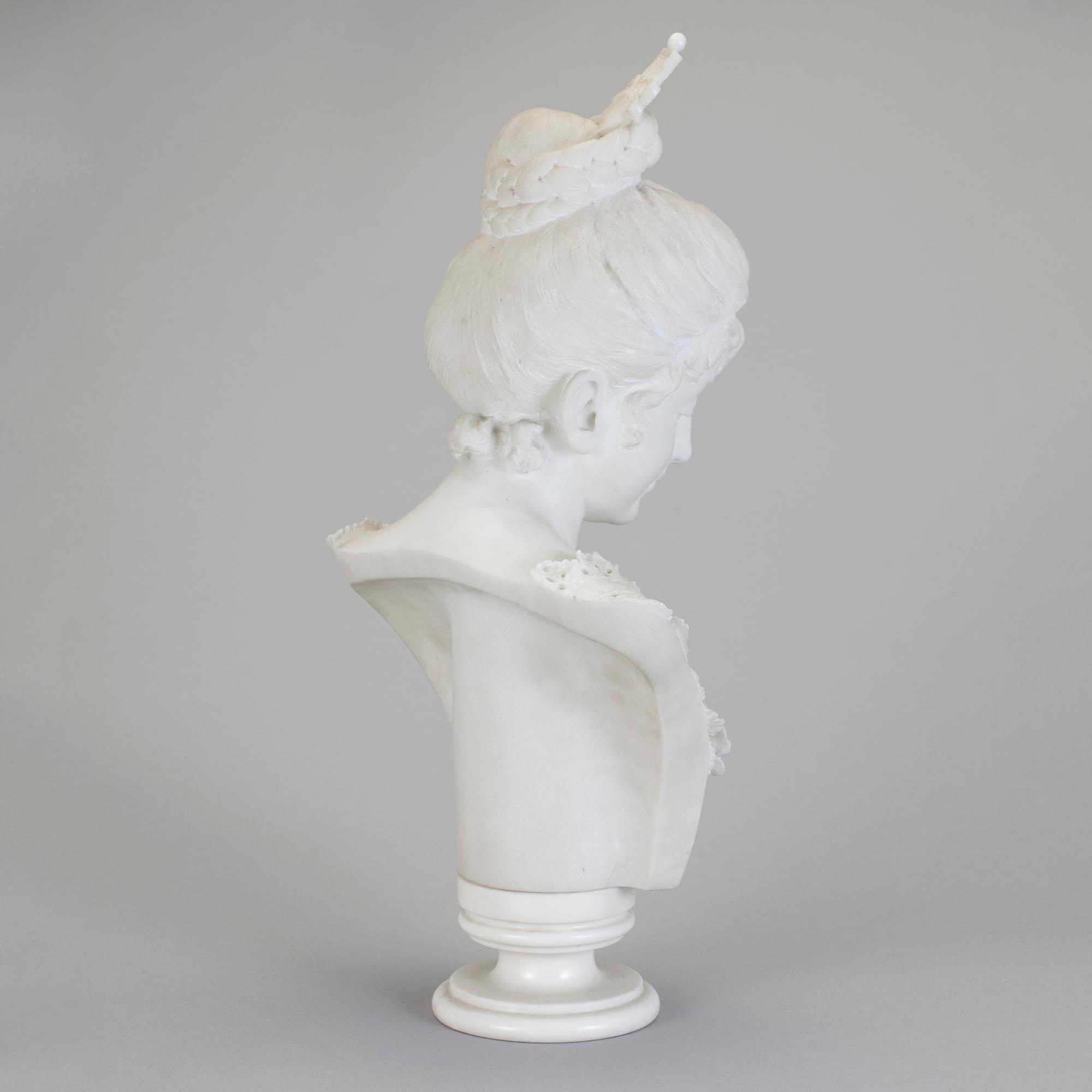 SKULPTUR, marmor, sannolikt Italien, sent 1800-tal.