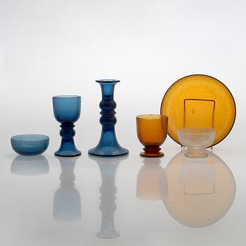 Nanny Still, a set of 6 rare 'Rustica' art objects for Val Saint-Lambert Belgium 1968.