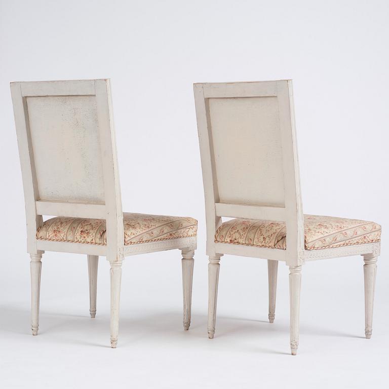 A pair of Gustavian chairs by J. Lindgren (master in Stockholm 1770-1800).