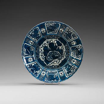 1681. A blue and white charger, Ming dynasty, Wanli (1573-1613).
