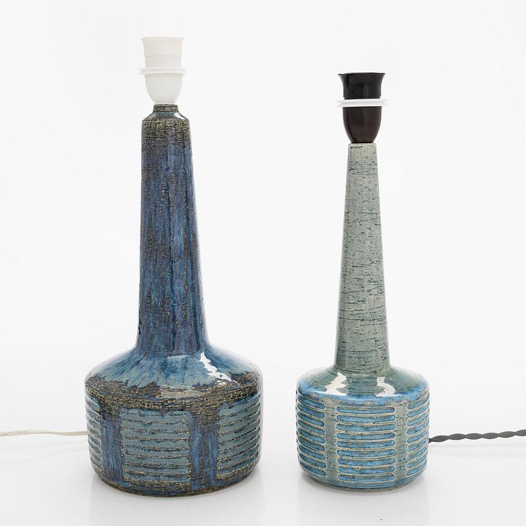 A stoneware table lamps, signed Palshus Danmark.