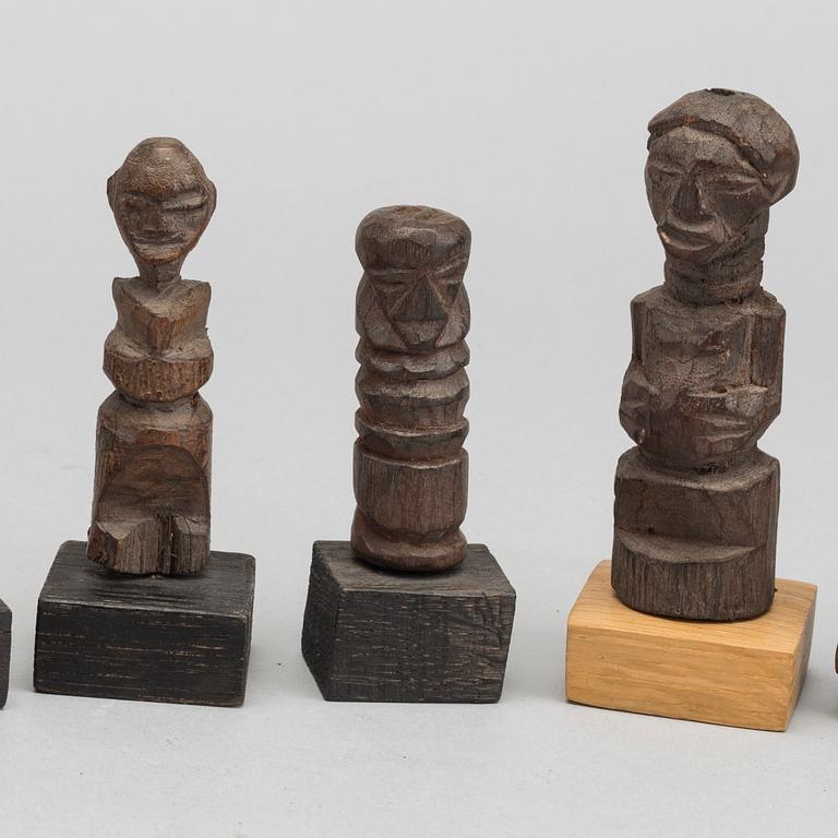 A set of seven sculptures, Central Africa.