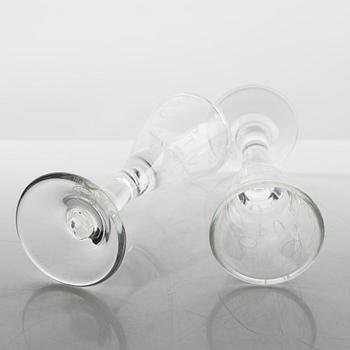 Jonas Bohlin, a pair of snapsglasses , numbered, for Sturehof jubilee 1997, Rejmyre.