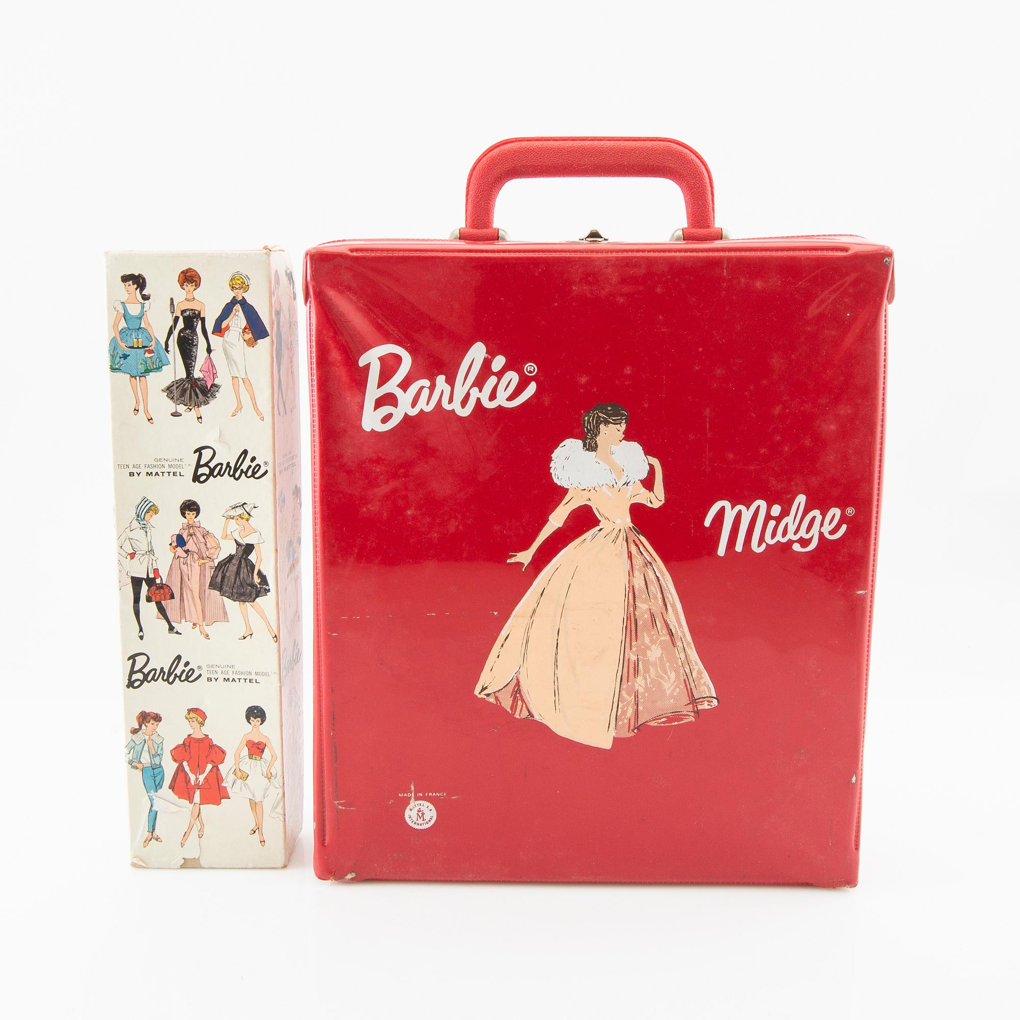 Barbie, doll, vintage "Ponytail" with various clothes and accessories, wardrobe and box, Mattel 1960.