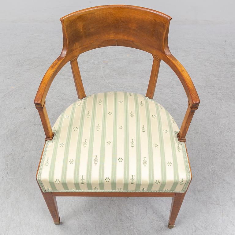 A Swedish Empire armchair, first half of the 19th century.