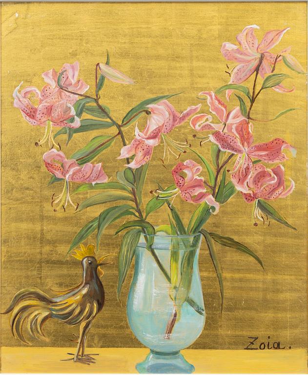 Zoia Krukovskya Lagerkrans, Still life with a hare and a rooster.