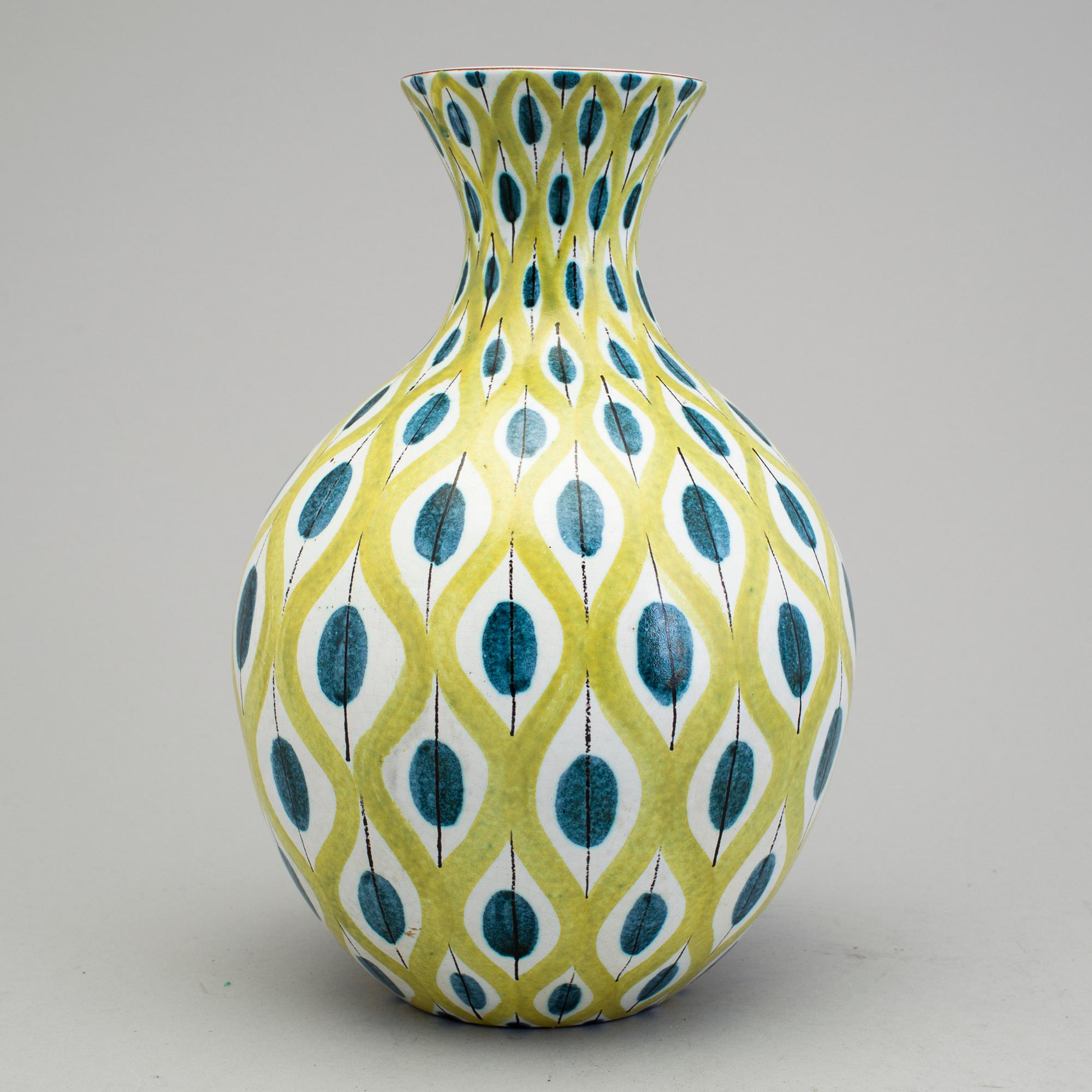 STIG LINDBERG, vas i fajans, Gustavsberg studio 1950-tal.