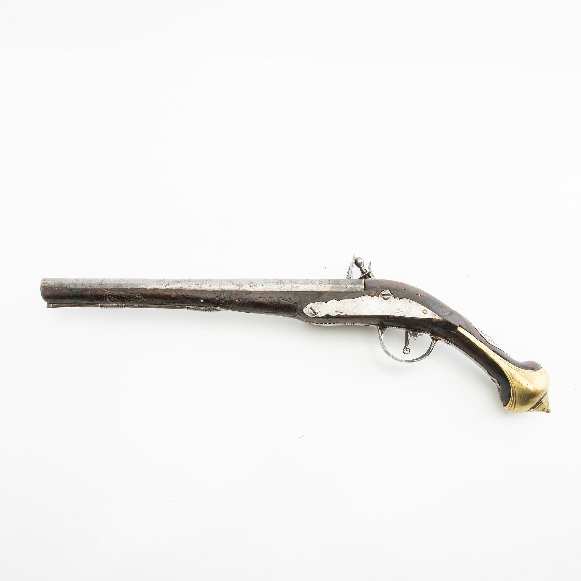 Flintlock pistol 18th century.