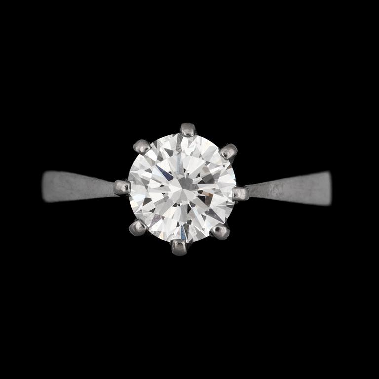 A 1.14 ct diamond ring. Quality app. G/VVS-VS.