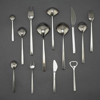 45 items of cutlery, designed by Tias Eckhoff for Gense/Dansk Knivfabrik in Lundtofte, 20th century.