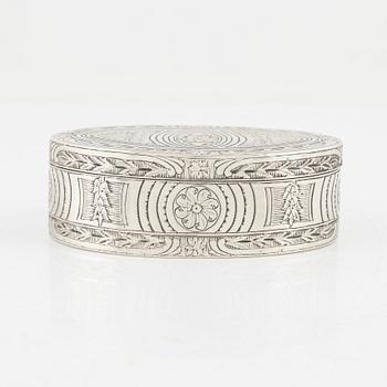 A Swedish Silver Snuff Box, around 1780, probably the mark of Petter Norlin, Malmö.