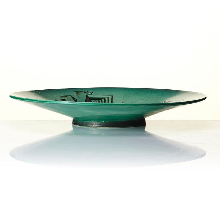 Ewald Dahlskog, a faience dish, Bobergs Fajansfabrik, Gävle, 1930s.