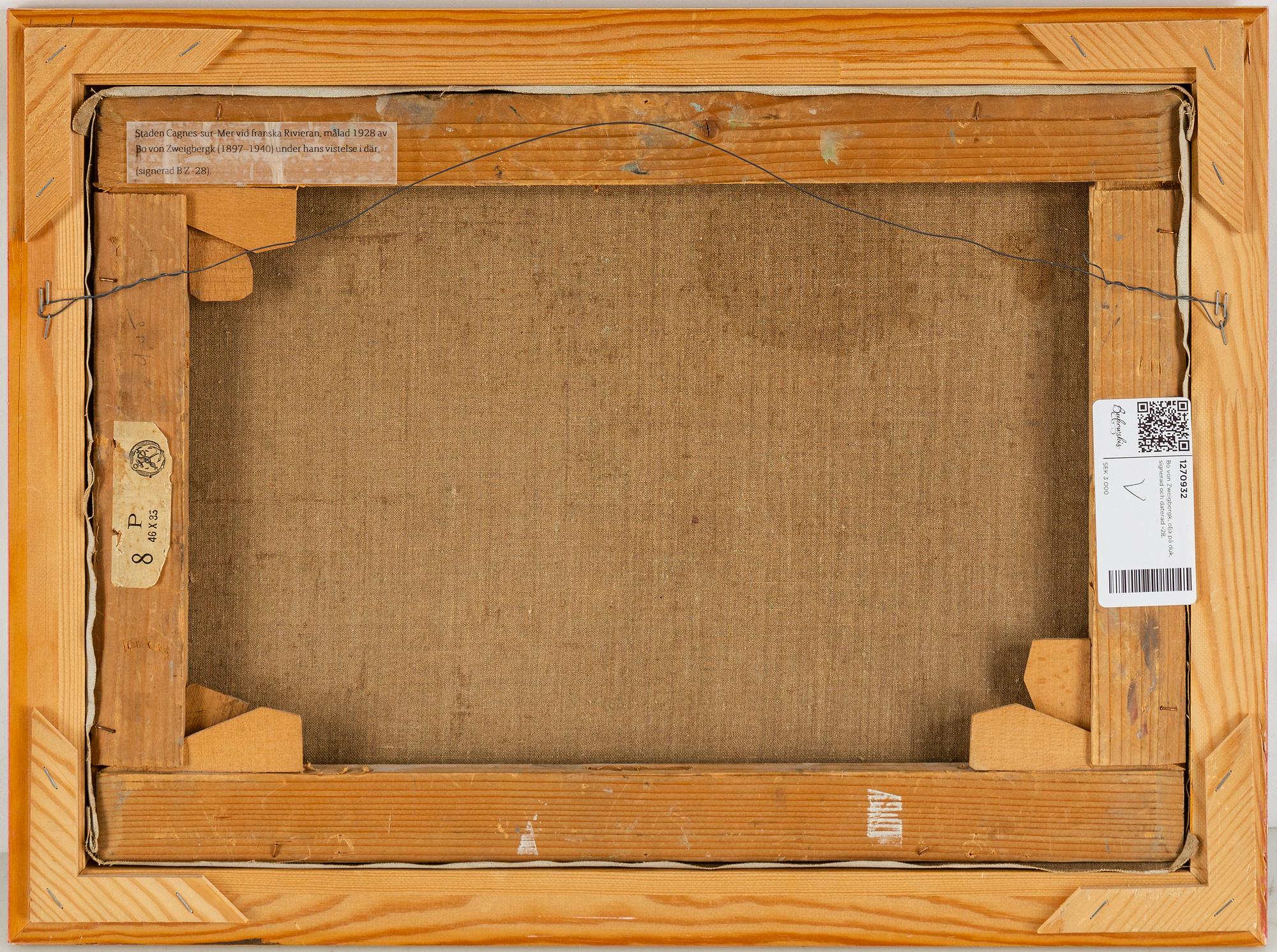Bo von Zweigbergk, oil on canvas, signed and dated -28.