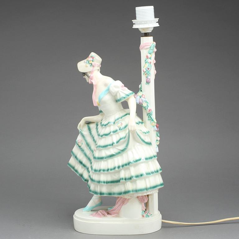 BORDSLAMPA, flintgods, Keramos, Österrike, 1920/30-tal.