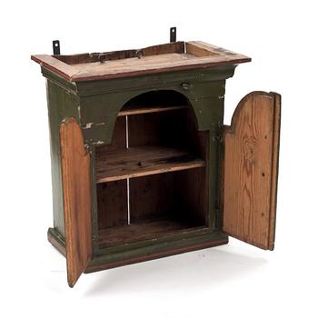 VÄGGSKÅP, allmoge. 1800-tal.