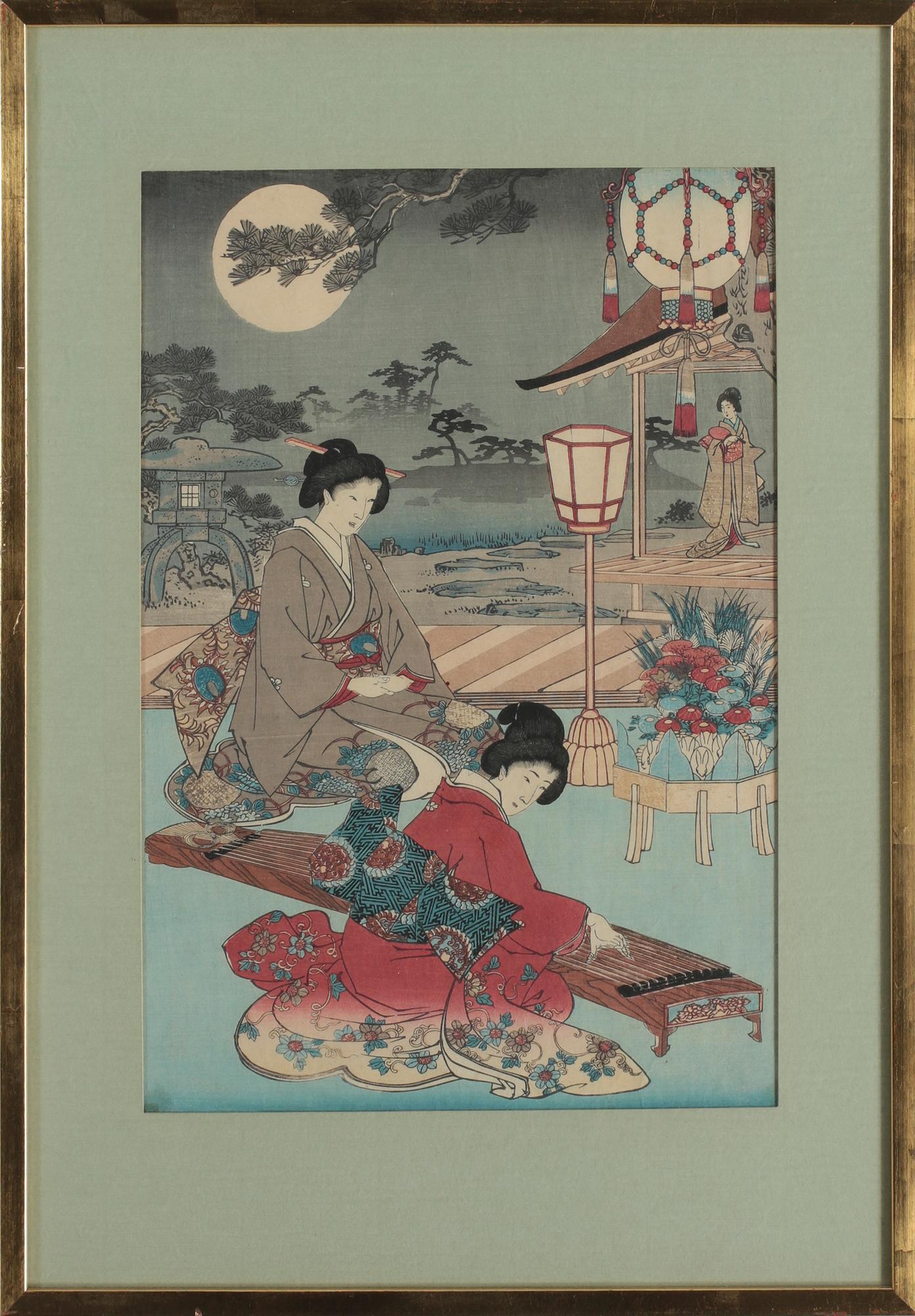 TRÄSNITT, 2 st, JAPAN, 1800-tal.