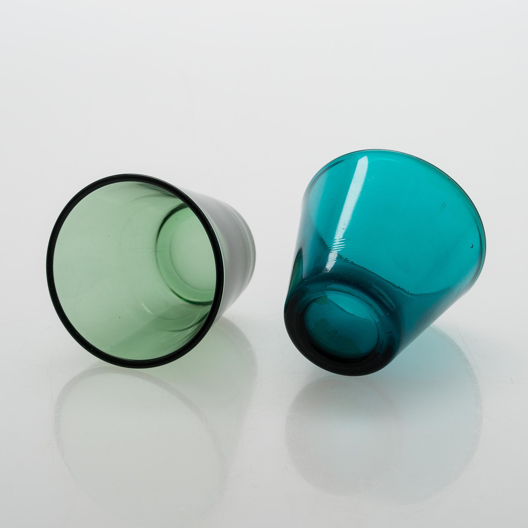 Mid 20th century dinking glasses 10+6 an d two jugs among other Iittala.