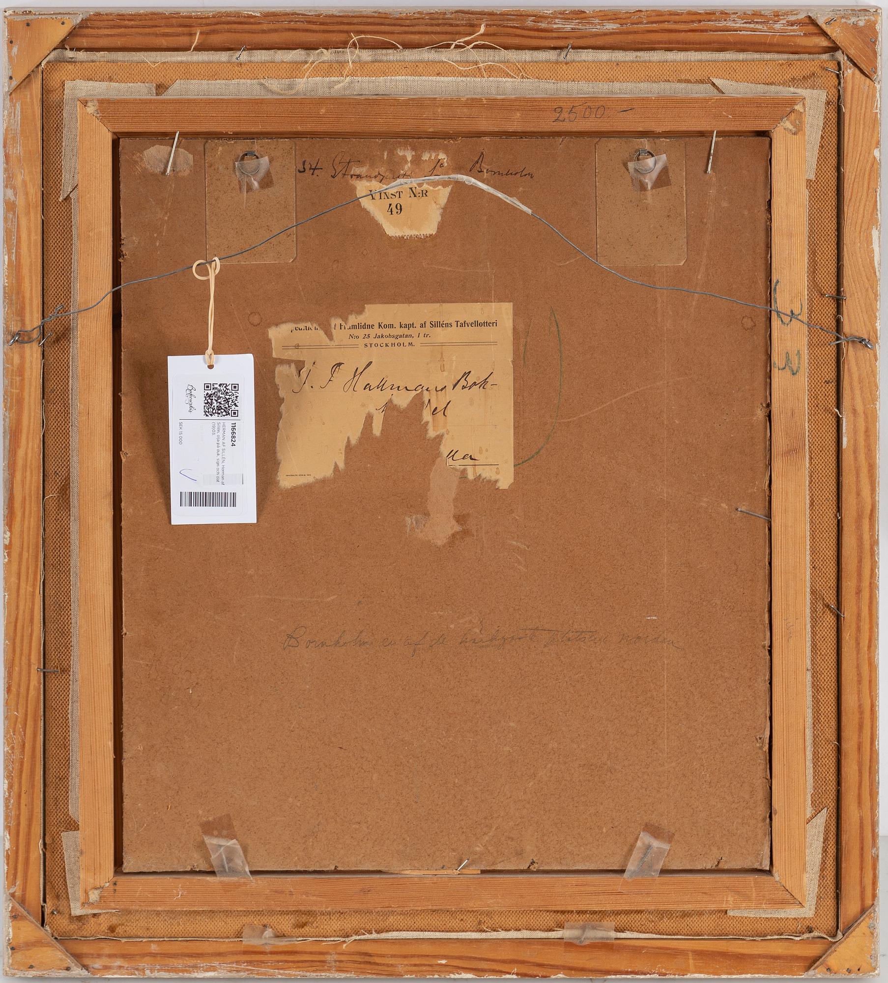 HERMAN AF SILLÉN, oil on canvas, signed och dated (19)03.