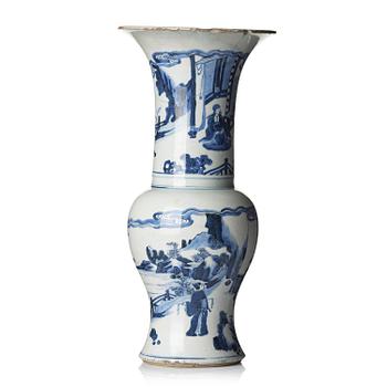 1045. A large blue and white vase, Yenyen, Qing dynasty, Kangxi (1662-1722).