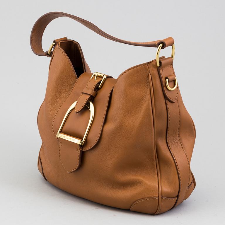 A leather handbag by Ralph Lauren.