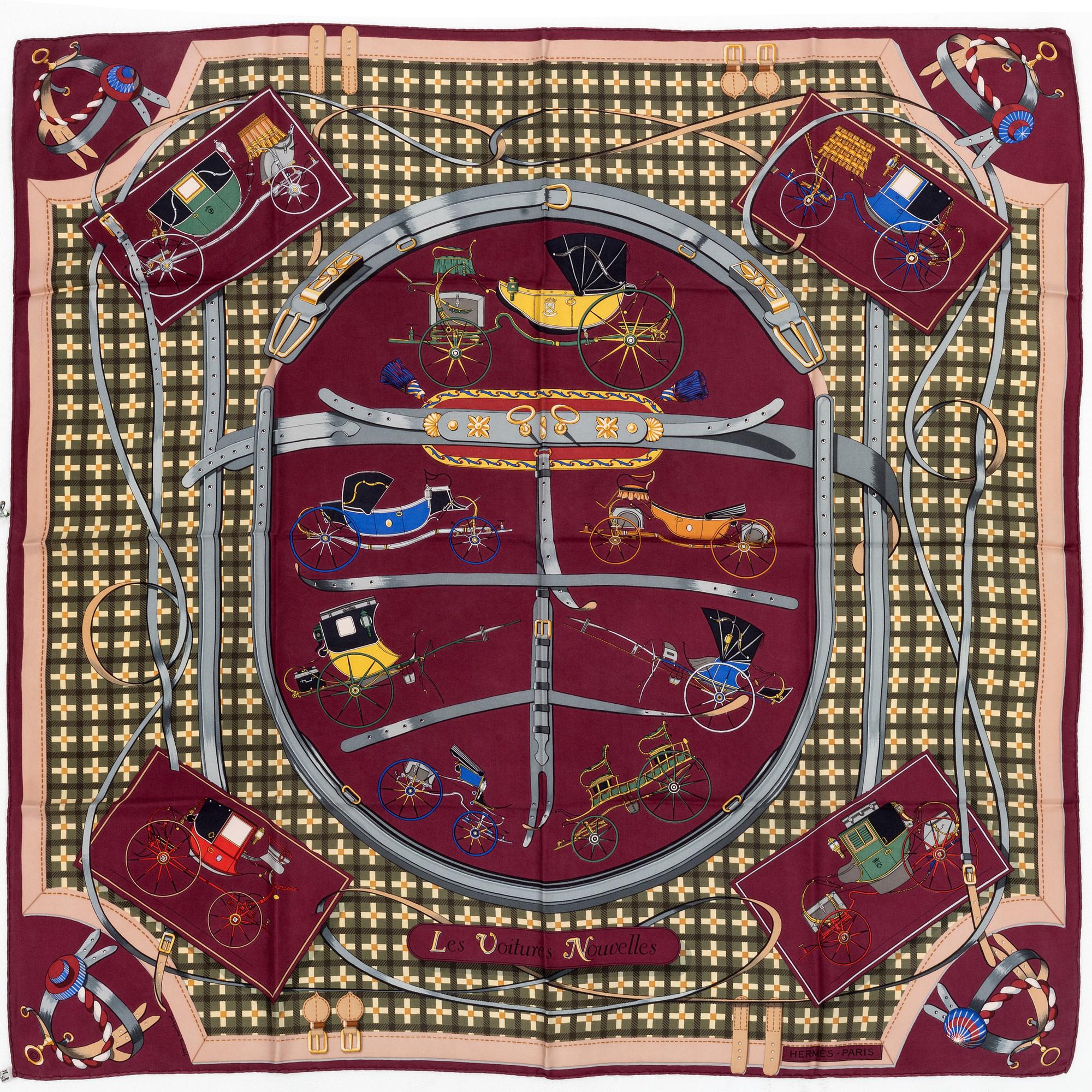Hermès, scarf, "Les Voitures Nouvelles".