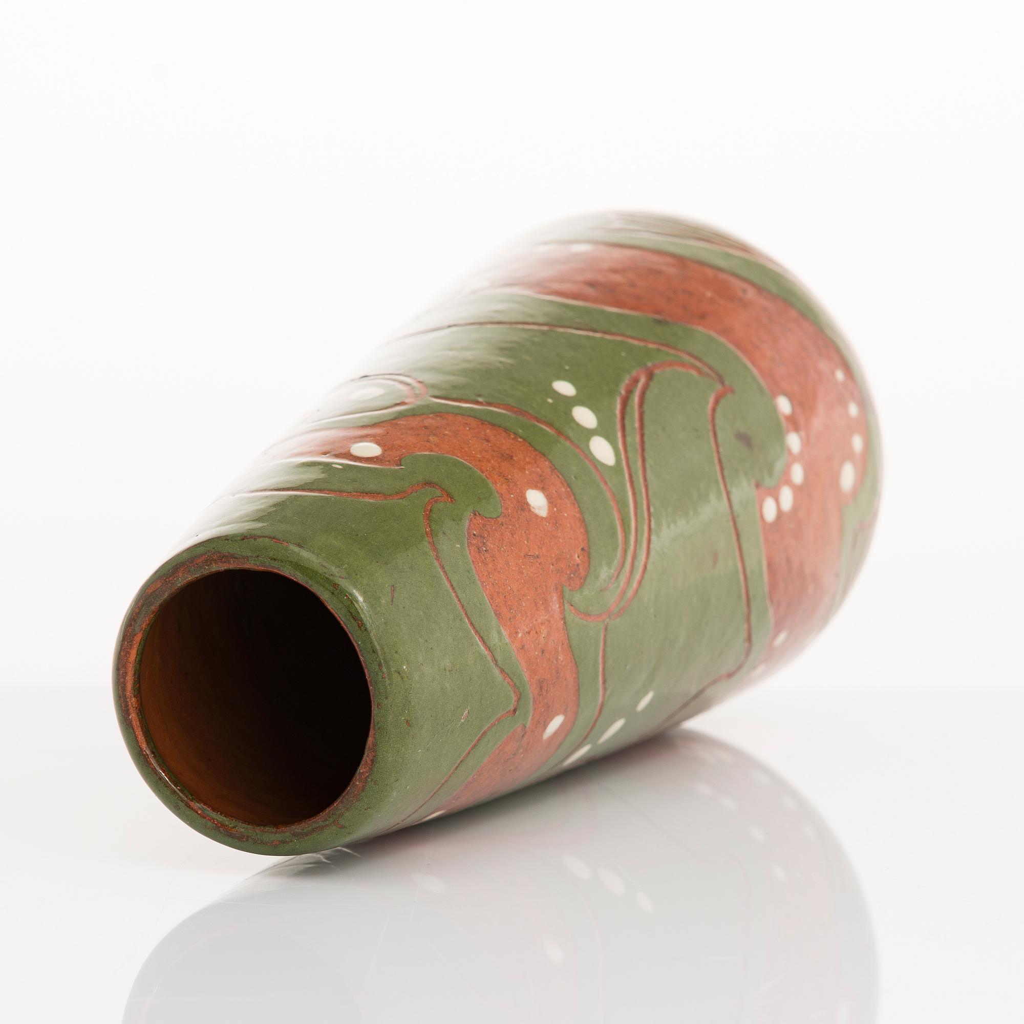 ALFRED WILLIAM FINCH, A ceramic vase, signed A.W.F. Iris, Finland. Around the turn of the 20th Century.