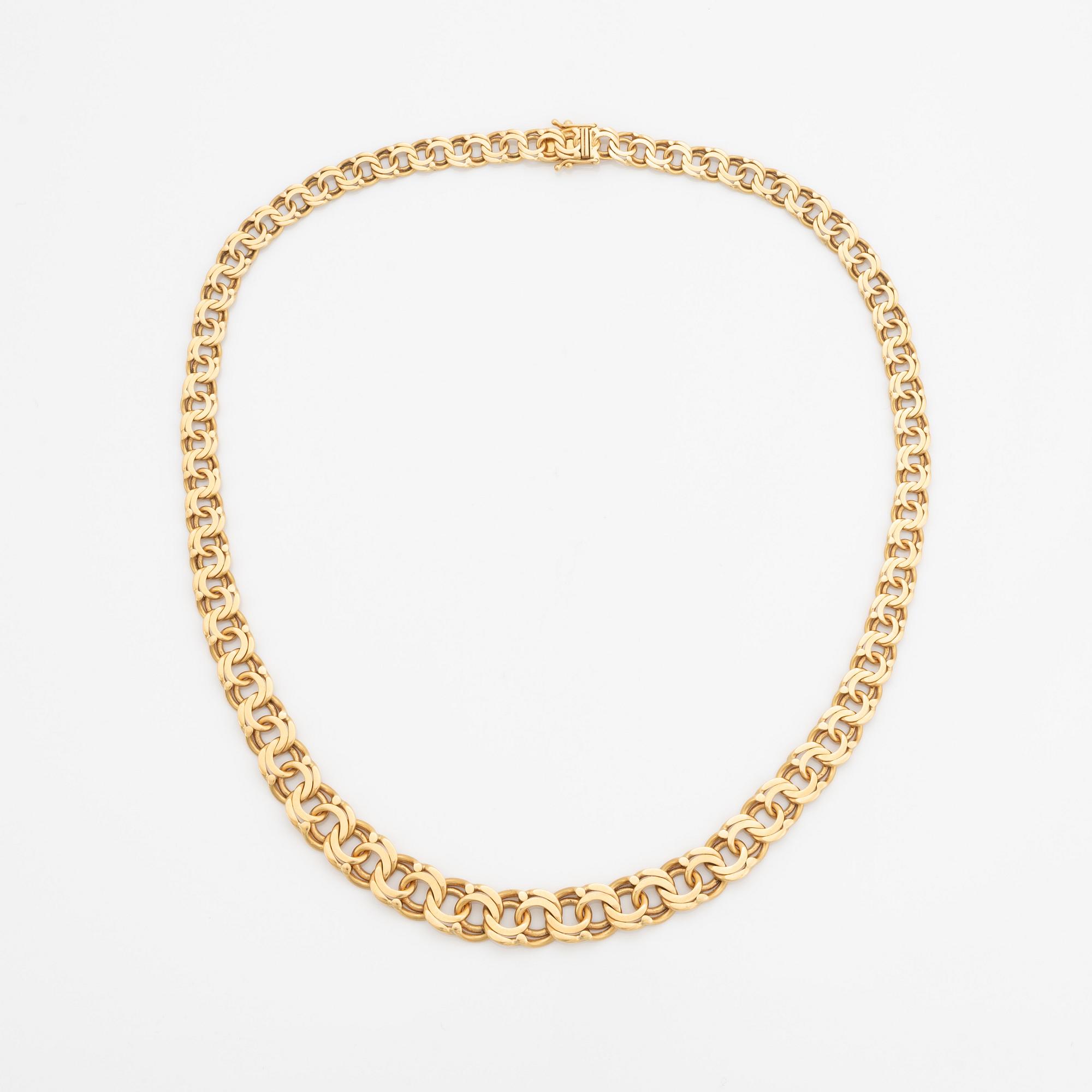 18K gold necklace.