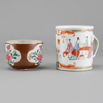 MUGG samt KOPP, porslin, Kina, 1700-tal.