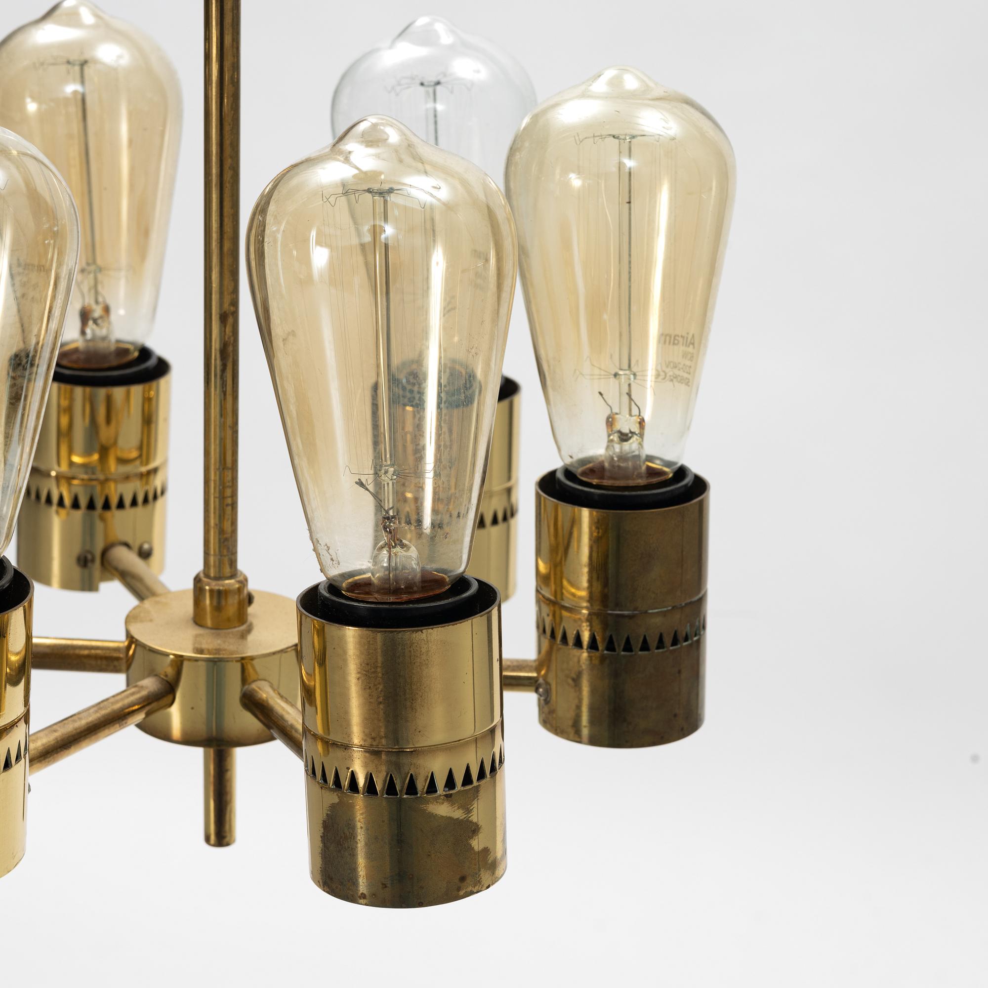Hans-Agne Jakobsson, a brass ceiling lamp, Hans-Agne Jacobsson AB, Markaryd.