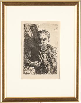 Anders Zorn · ANDERS ZORN, etsning, "Paul Verlaine II", 1895, signerad.
