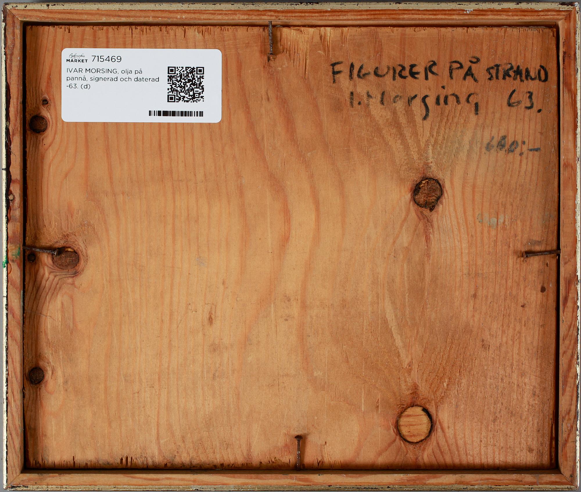 IVAR MORSING, olja på pannå, signerad och daterad -63.