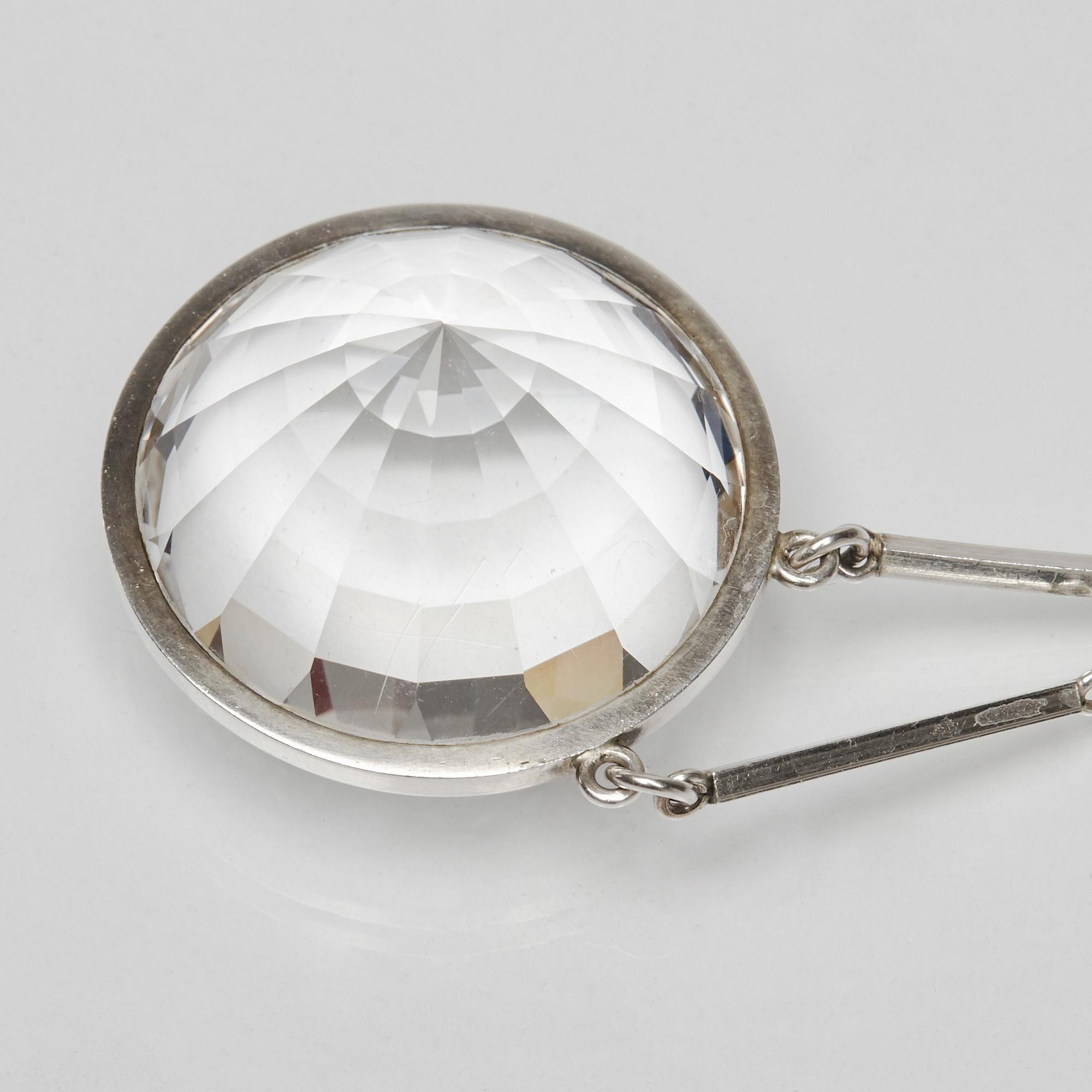 Wiwen Nilsson, a sterling and rock crystal necklace, Lund, Sweden 1965.