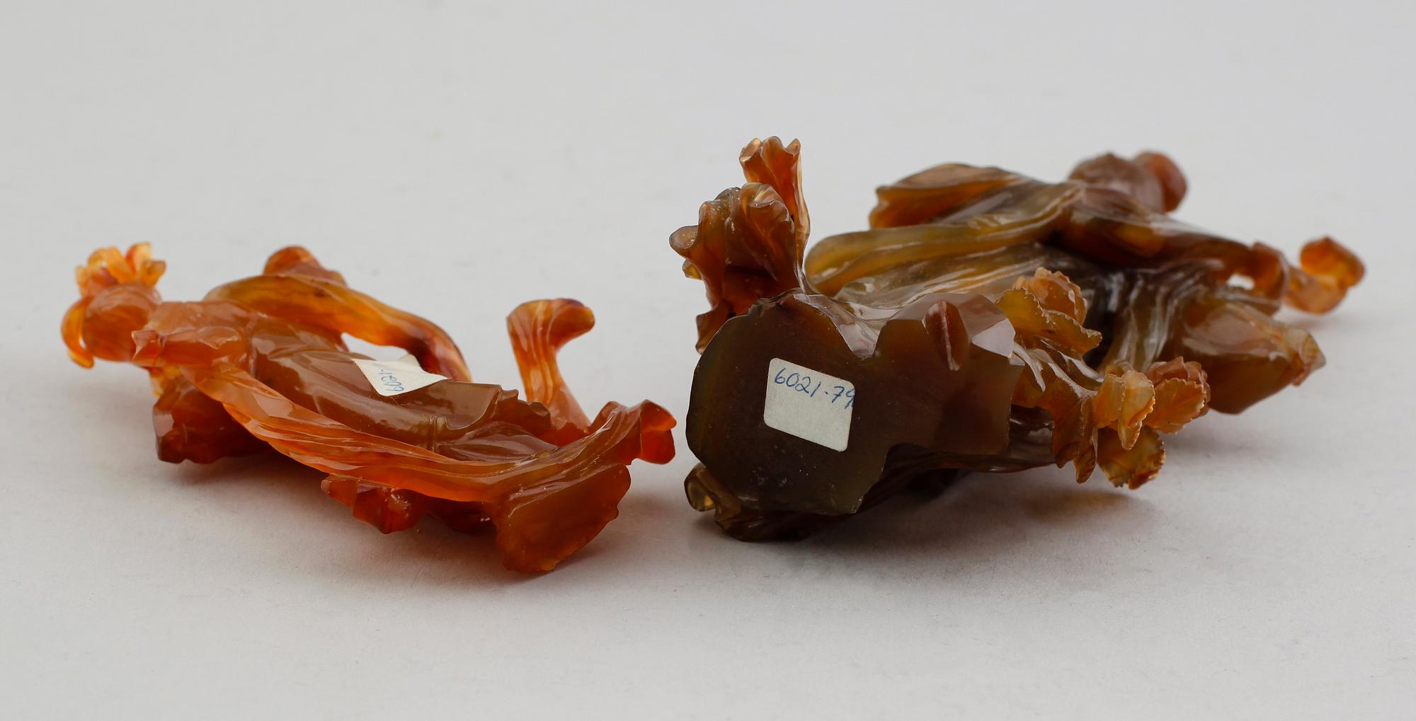 FIGURER, 2 st, agat, Kina.