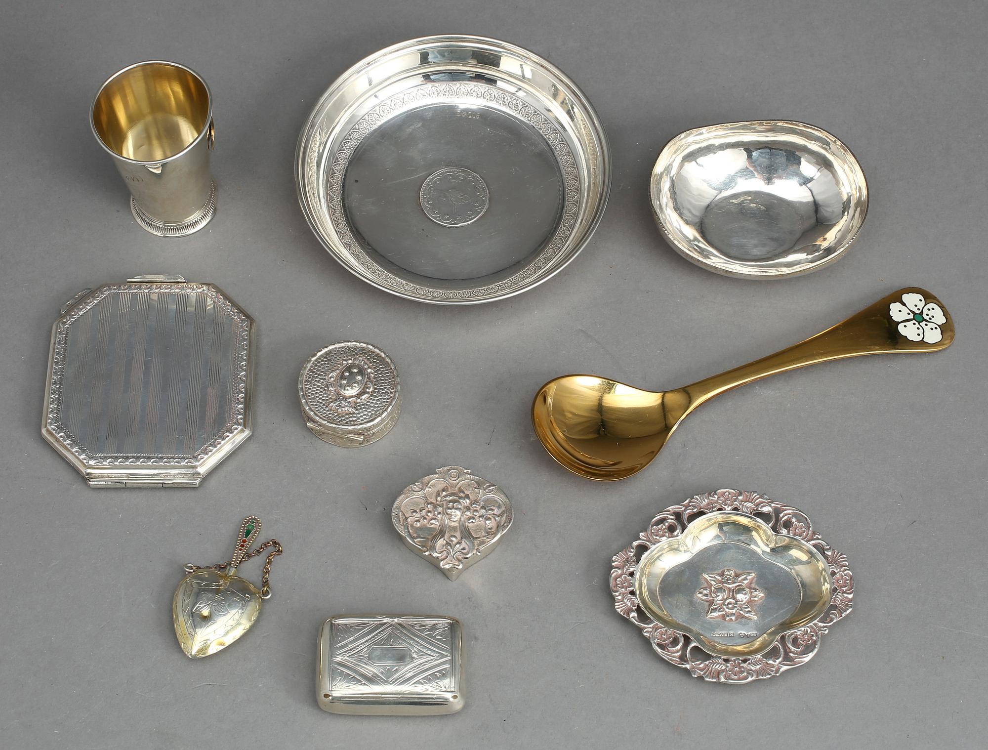 PARTI SILVER, 10 delar, bla Osmanska riket, 1800-1900-tal. Tot vik ca 245 gram.