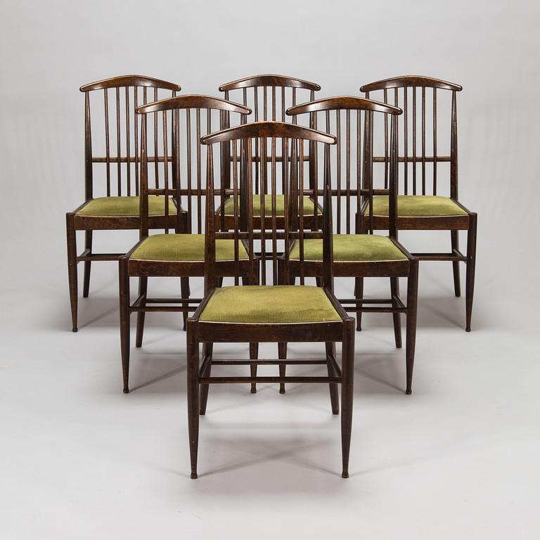 Kerstin Hörlin-Holmquist, A set of six Charlotte chairs  by Asko, Finland, 1970s.