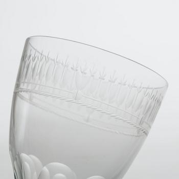 GLASSERVIS,29 delar, "Säby", design Gerda Strömberg, Strömbergshyttan, 1900-talets första del.