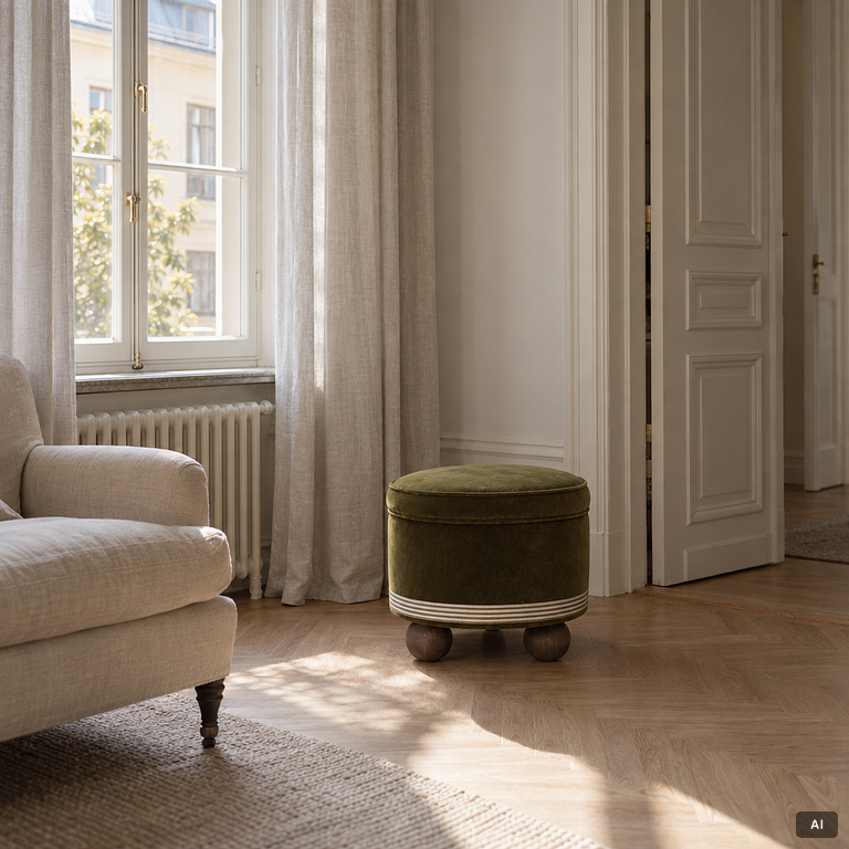 A 'Laurent' pouffe, RIJD.